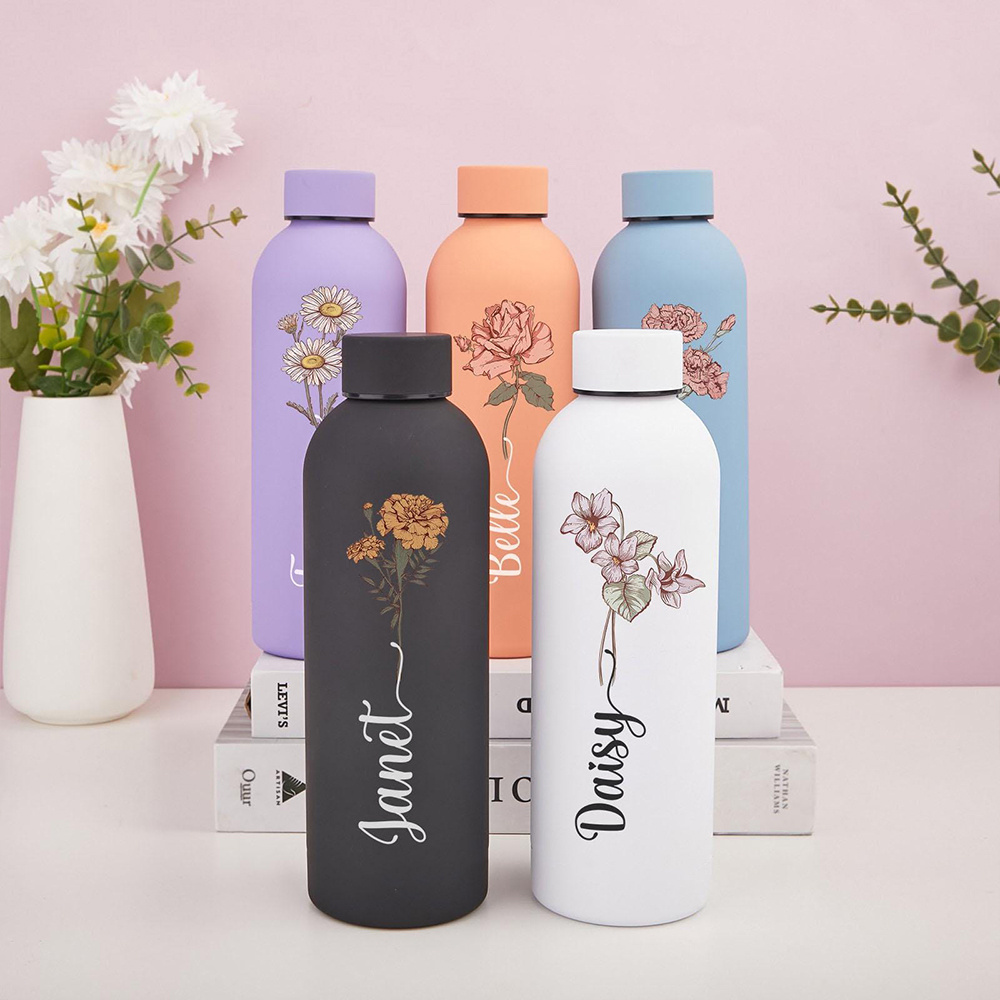 Portable Bottle Warmer - زجاجة مياه مزخرفة بالزهور قابلة للتخصيص،