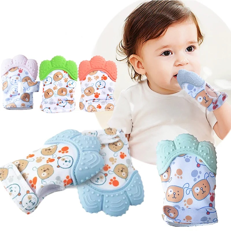 Teething Mitten Baby - الكرتون المطبوعة الطفل عضاضة القفازات مضغ